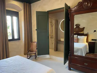 Cama o camas de una habitación en Hotel Vella Nit