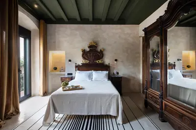 Cama o camas de una habitación en Hotel Vella Nit