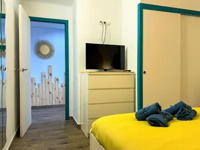 Cama o camas de una habitación en Apartment in Calella near the Beach