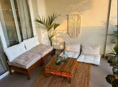 Zona de estar de Beachfront, Sea views, Terrace and Parking!