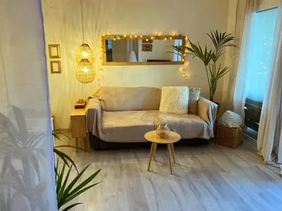 Zona de estar de Beachfront, Sea views, Terrace and Parking!