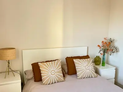 Cama o camas de una habitación en Beachfront, Sea views, Terrace and Parking!