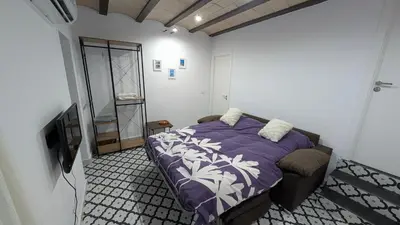 Cama o camas de una habitación en Estudio en Blanes