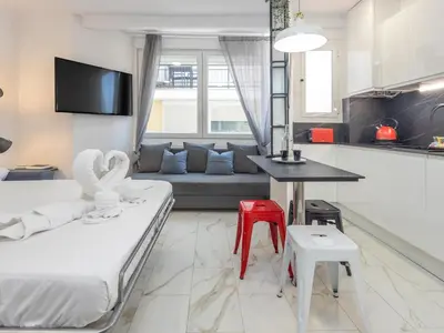 Cama o camas de una habitación en Winahost Apartamento Blanes