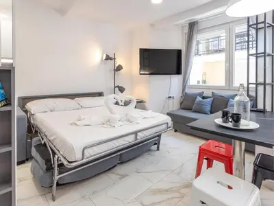 Cama o camas de una habitación en Winahost Apartamento Blanes