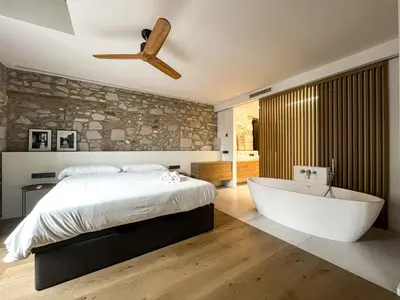 Cama o camas de una habitación en Sleep & Stay - Luxury apt with views-Placa del Vi