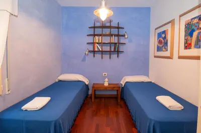 Cama o camas de una habitación en 2 bedroom apartment with sea views terrace 2 minutes walking to Sa Tuna in Begur H44