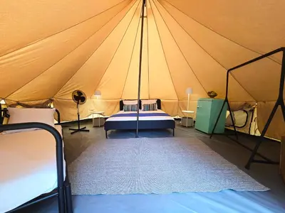 Cama o camas de una habitación en Camping Costa Dorada