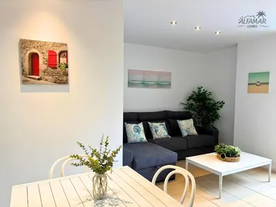 Zona de estar de Nagomi Suite - Modern Apartment with Parking & Swimming Pool