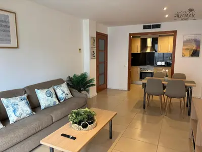 Una cocina o zona de cocina en Kioto Suite - Modern Apartment with Parking & Swimming Pool