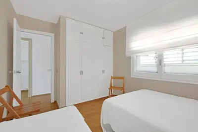 Cama o camas de una habitación en Apartment in Calella de Palafrugell with a pool and parking