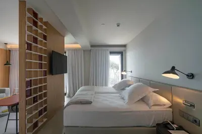 Cama o camas de una habitación en Parador de Aiguablava