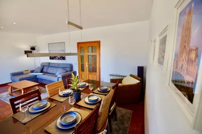 Zona de estar de V&V LLORET-Villa Sunrise preciosa villa con piscina privada