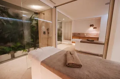 Cama o camas de una habitación en Hotel Aigua Blava