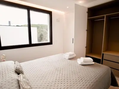 Cama o camas de una habitación en Stunning Design Villa with large private Pool 30sqm