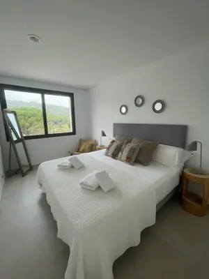 Cama o camas de una habitación en Stunning Design Villa with large private Pool 30sqm