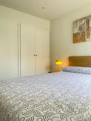 Cama o camas de una habitación en Familiar apartamento Platja d'Aro