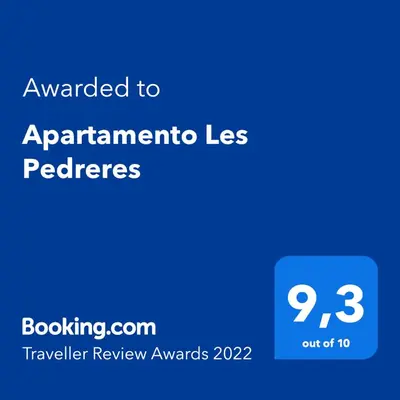 Certificado, premio, señal o documento que está expuesto en Apartamento Les Pedreres