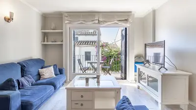 Zona de estar de Posidonia Suite - Amplio apartamento junto al mar