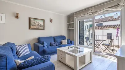 Zona de estar de Posidonia Suite - Amplio apartamento junto al mar