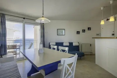 Zona de estar de Apartamento con vistas al mar en Platja d'Aro