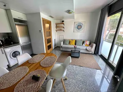Zona de estar de Boramar Bright flat a few steps from the beach