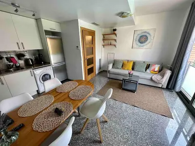 Una cocina o zona de cocina en Boramar Bright flat a few steps from the beach