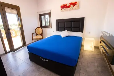 Cama o camas de una habitación en Catalunya Casas Beautiful villa just 25 km from the beach of Lloret de Mar
