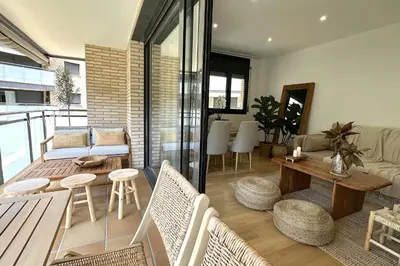 Zona de estar de LETS HOLIDAYS APARTMENT with POOL in QUIET AREA