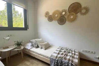 Cama o camas de una habitación en LETS HOLIDAYS APARTMENT with POOL in QUIET AREA