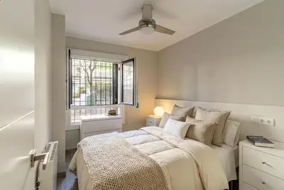 Cama o camas de una habitación en La Terraza del Canadell - WeHost Costa Brava