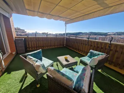 Un balcón o terraza de Acogedor apartamento a tres minutos de la playa