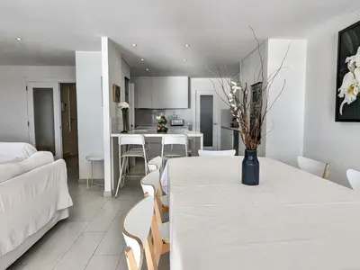 Cama o camas de una habitación en EVH118 Apartamento en primera linea
