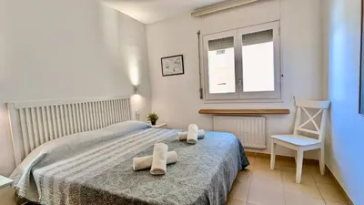 Cama o camas de una habitación en EVH120 Apartamento en primera linea