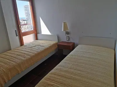 Cama o camas de una habitación en Ático con vistas al mar en Platja d'Aro