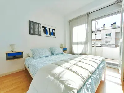 Cama o camas de una habitación en Apartamento 5 min de la playa Palamós Costa Brava