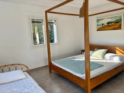 Cama o camas de una habitación en Entire house in Tamariu with pool, Costa Brava next to beach