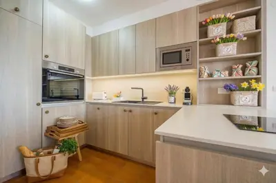 Una cocina o zona de cocina en MM-Precioso piso con terraza y vistas al Mar A/C