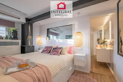 Cama o camas de una habitación en Les Palmeres Palamós