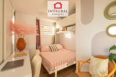 Cama o camas de una habitación en Les Palmeres Palamós