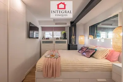 Cama o camas de una habitación en Les Palmeres Palamós