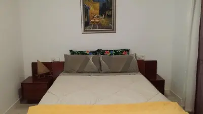 Cama o camas de una habitación en Apartamento 2º centrico con Parking en Calella,Barcelona