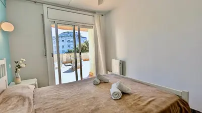 Cama o camas de una habitación en EVH126 Apartamento con gran terraza en el centro