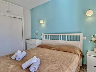 Cama o camas de una habitación en EVH126 Apartamento con gran terraza en el centro