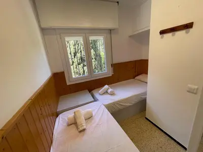 Cama o camas de una habitación en Quiet apartment in S'Agaró