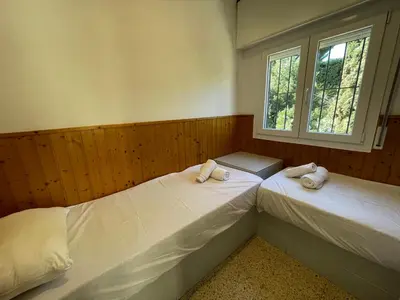Cama o camas de una habitación en Quiet apartment in S'Agaró