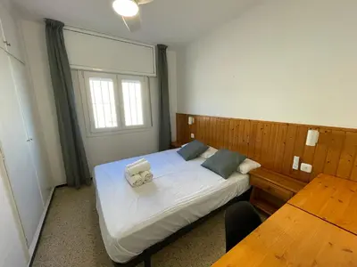 Cama o camas de una habitación en Quiet apartment in S'Agaró
