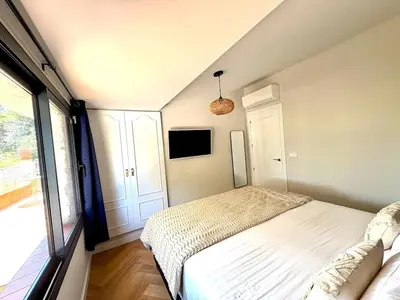 Cama o camas de una habitación en Pool and Beach Private Access