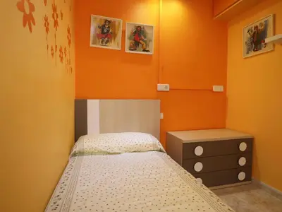 Cama o camas de una habitación en Amplio apartamento 8 pax con parking, cerca de la playa en S'Agaró - ES-298-27