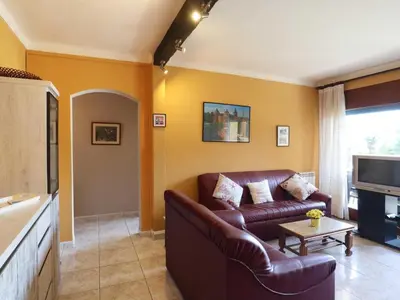 Una televisión o centro de entretenimiento en Amplio apartamento 8 pax con parking, cerca de la playa en S'Agaró - ES-298-27